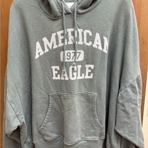 Women’s American Eagle Oversized Green Logo Hoodie Size Large